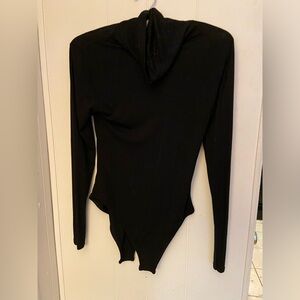 Pretty Little Thing - Black Roll Neck Long Sleeve Bodysuit-12 -Size 12